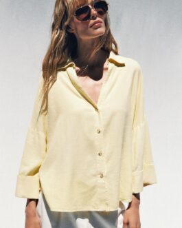 CHEMISE MANCHE LARGE AVEC LIN