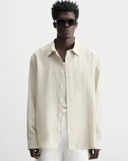CHEMISE PATCHWORK À RAYURES EN LIN ET COTON