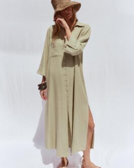 ROBE CHEMISE EN LIN
