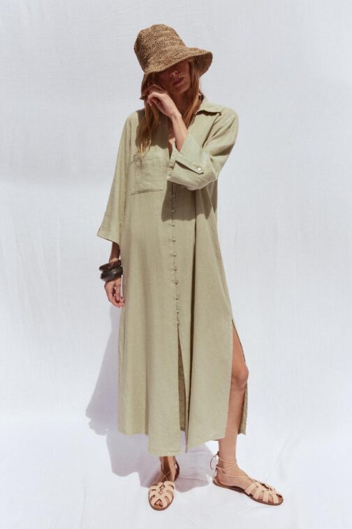 ROBE CHEMISE EN LIN