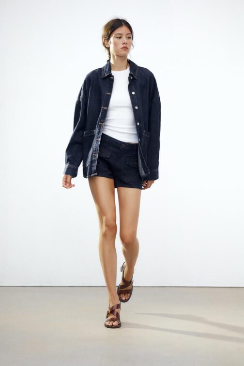 SURCHEMISE EN JEAN TRF OVERSIZE