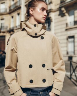 TRENCH-COAT COURT CAPUCHE AMOVIBLE