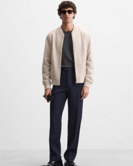 BLOUSON AVIATEUR EN MATIÈRE SYNTHÉTIQUE