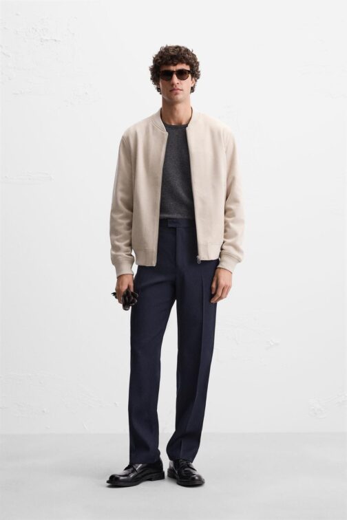 BLOUSON AVIATEUR EN MATIÈRE SYNTHÉTIQUE