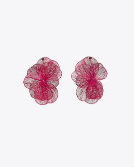 BOUCLES D’OREILLES FLEUR BORDURE CONTRASTÉE