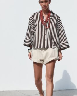 CHEMISE MANCHE LARGE AVEC LIN