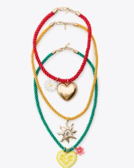 LOT DE 3 COLLIERS CORDE CHARMS