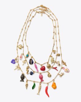 LOT DE 3 COLLIERS MÉTALLIQUES CHARMS