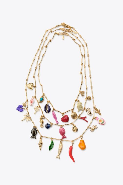LOT DE 3 COLLIERS MÉTALLIQUES CHARMS