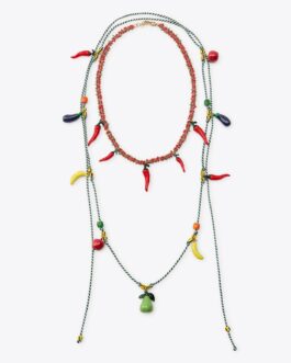 LOT DE 2 COLLIERS CORDE FRUITS