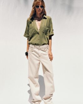 JEAN  STRAIGHT TAILLE HAUTE FULL LENGTH RAYURES