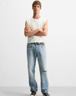 JEAN STRAIGHT FIT REGULAR DÉCHIRÉ