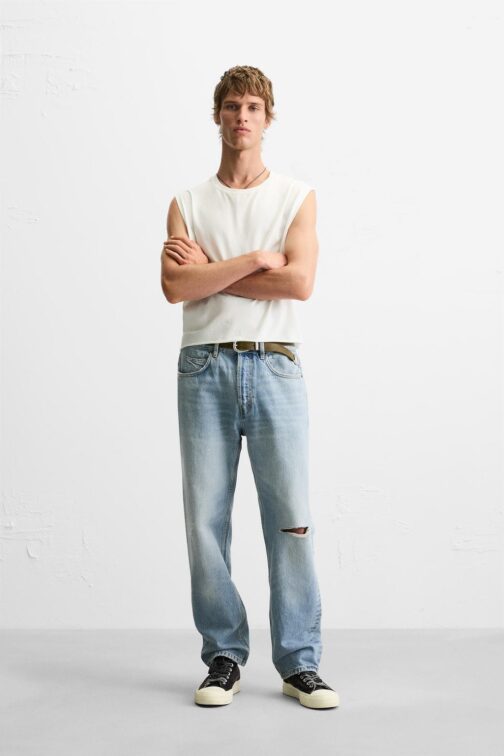 JEAN STRAIGHT FIT REGULAR DÉCHIRÉ